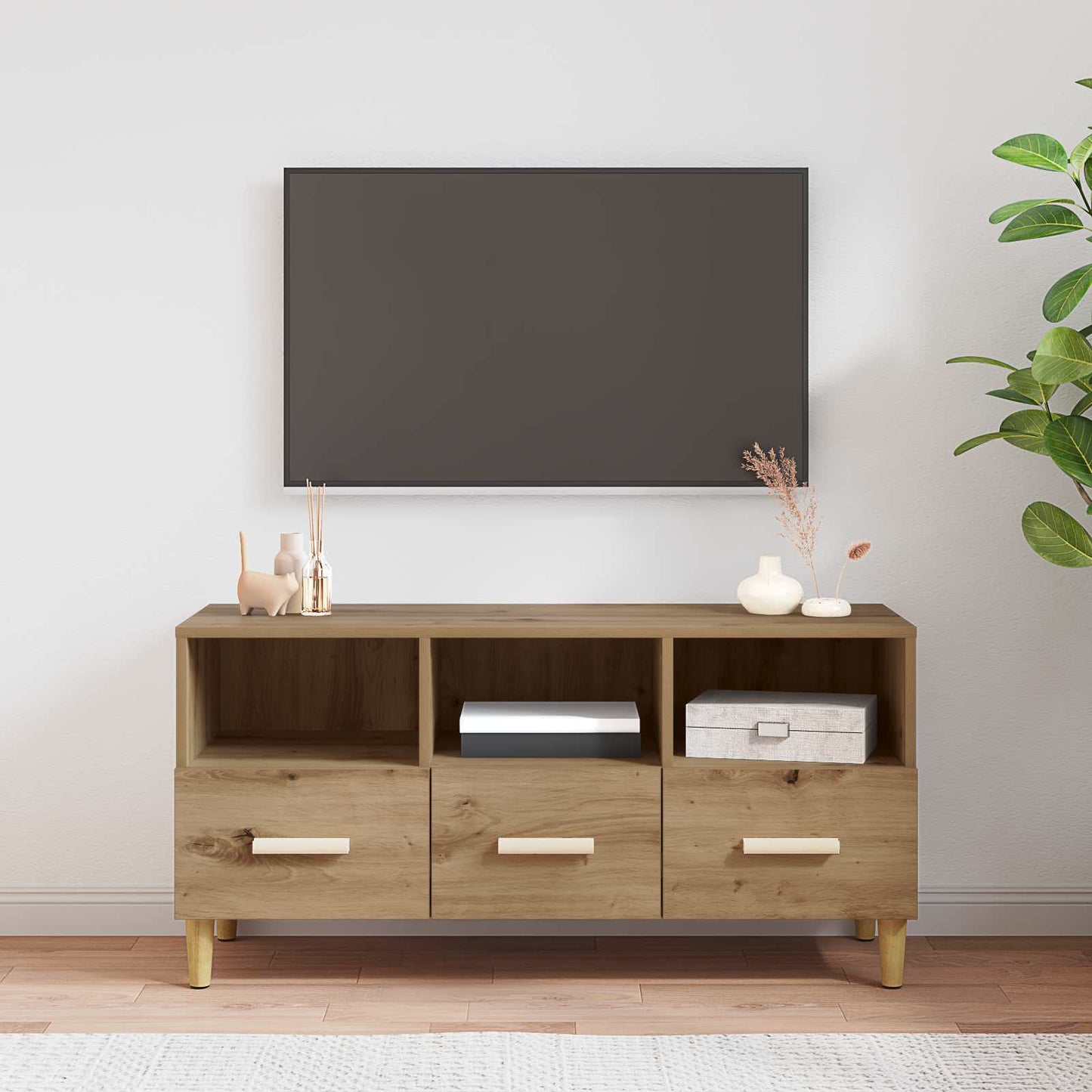 Televizní Skříň 102 X 36 X 50 Cm Umělecký Dub Kompozitní Dřevo