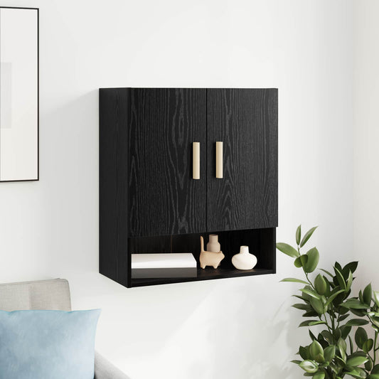 Nástěnná Skříňka 60 X 31 X 70 Cm Kompozitní Dřevo Černý Dub