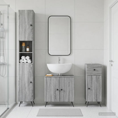 3Dílná Sada Koupelnových Skříněk Ede Kompozitní Dřevo