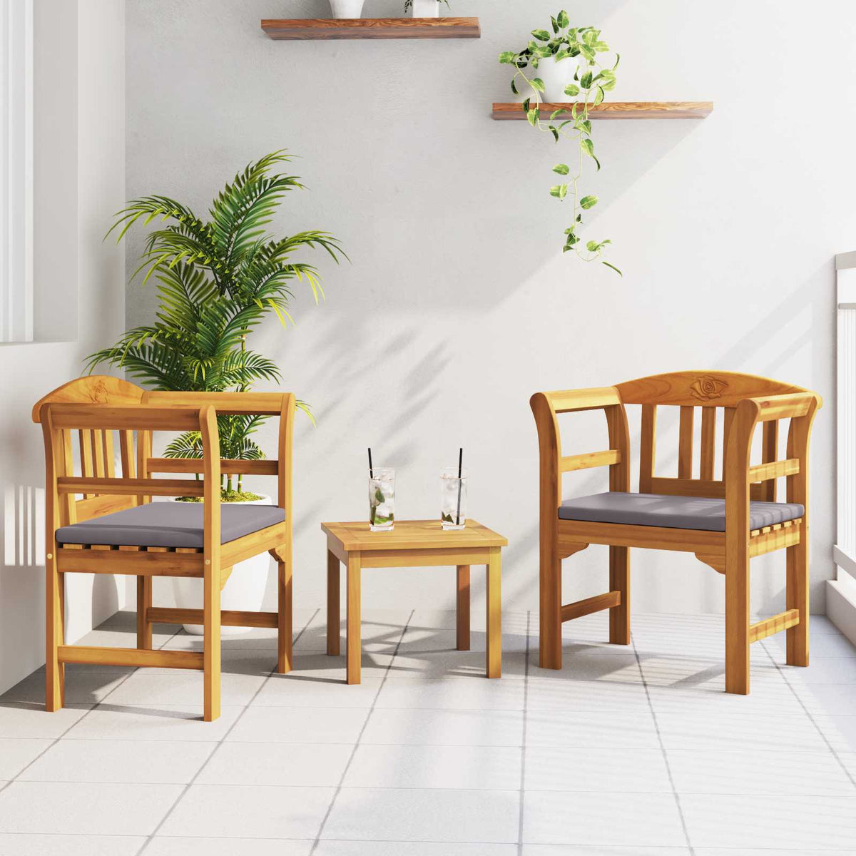 Sada Lounge Zahradních Růží 4 Ks Masivní Akátové Dřevo