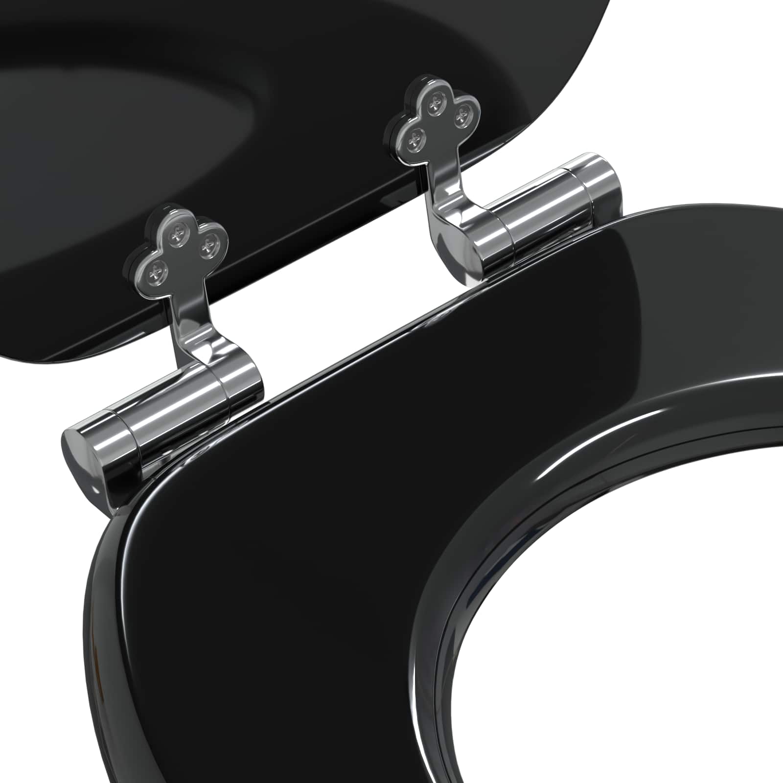 Toaletní Sedátko S Tlumeným Zavíráním Černý 44 X 38 Cm