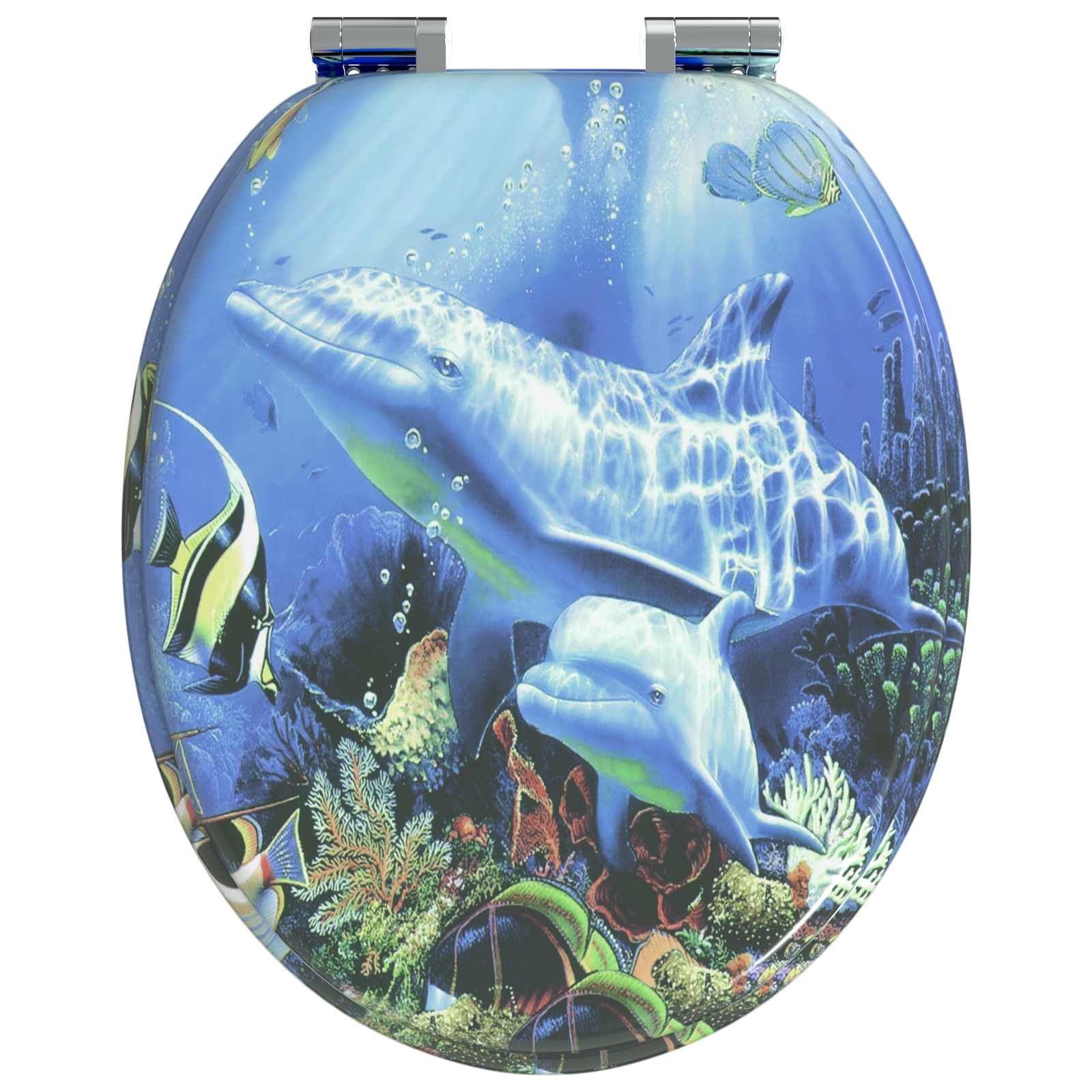 Toaletní Sedátko S Tlumeným Zavíráním Modrá 44 X 38 Cm