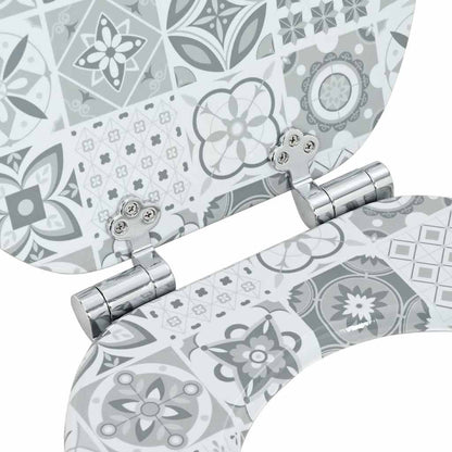 Toaletní Sedátko S Tlumeným Zavíráním Modro-Bílá Porcelán