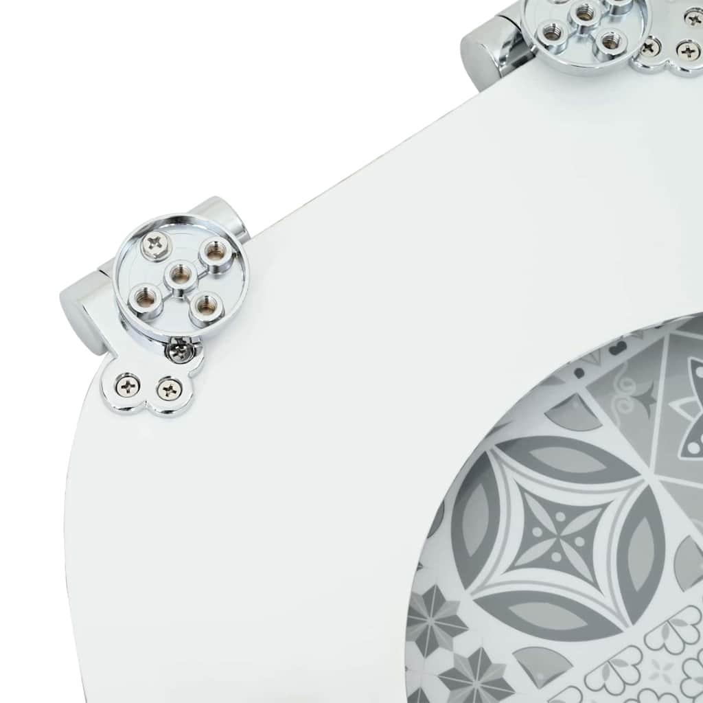 Toaletní Sedátko S Tlumeným Zavíráním Modro-Bílá Porcelán