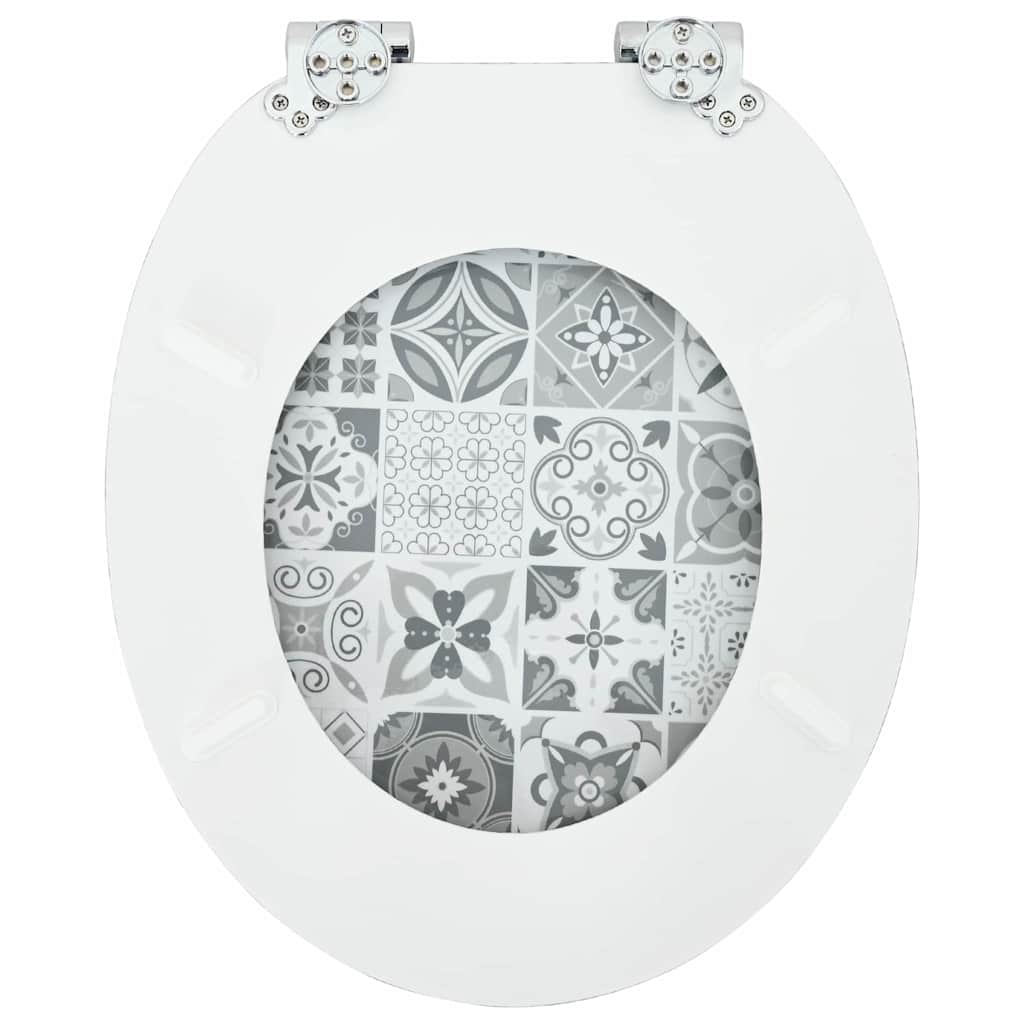 Toaletní Sedátko S Tlumeným Zavíráním Modro-Bílá Porcelán