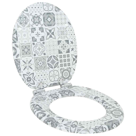 Toaletní Sedátko S Tlumeným Zavíráním Modro-Bílá Porcelán