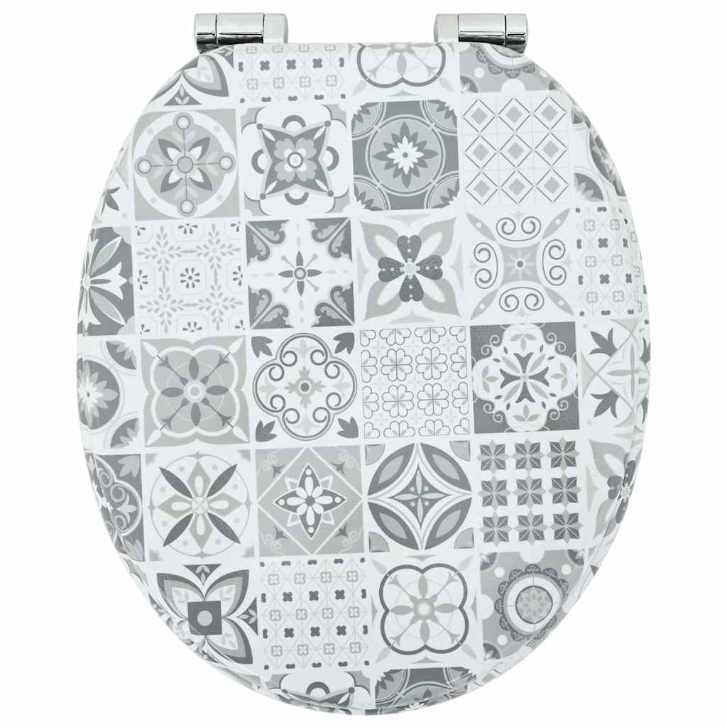Toaletní Sedátko S Tlumeným Zavíráním Modro-Bílá Porcelán