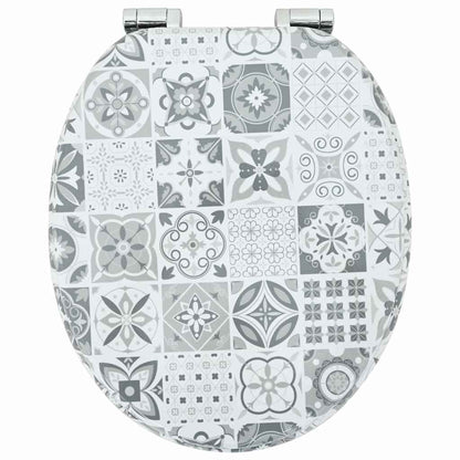 Toaletní Sedátko S Tlumeným Zavíráním Modro-Bílá Porcelán