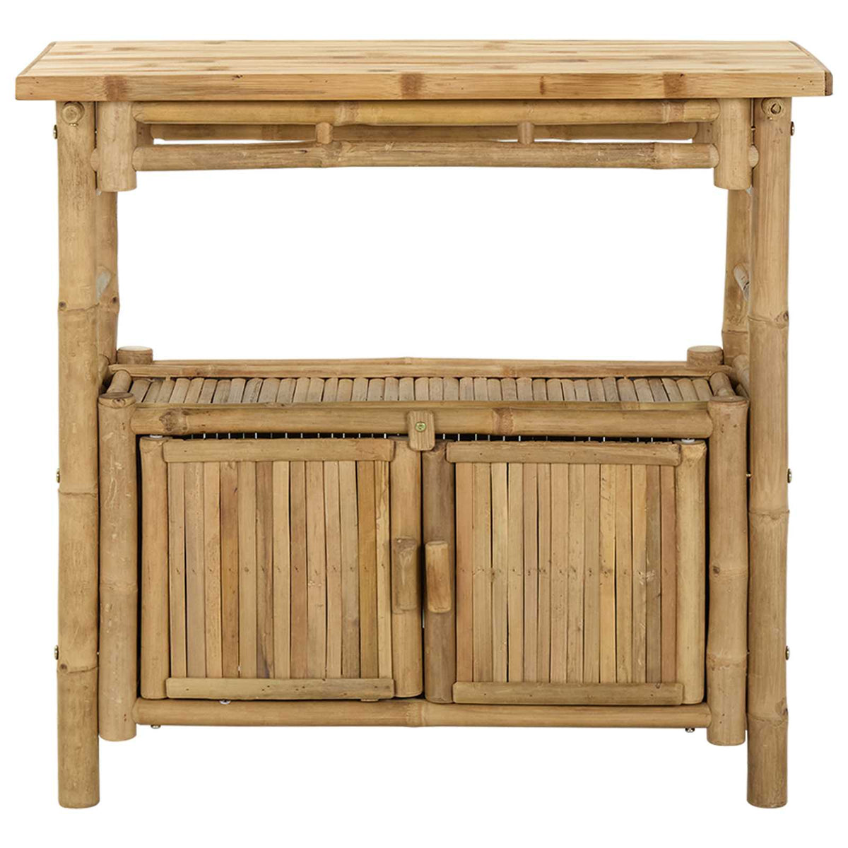 Konzolový Stolek S Policí Přírodní 80 X 35 X 75 Cm Bambus