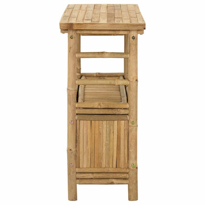 Konzolový Stolek S Policí Přírodní 80 X 35 X 75 Cm Bambus