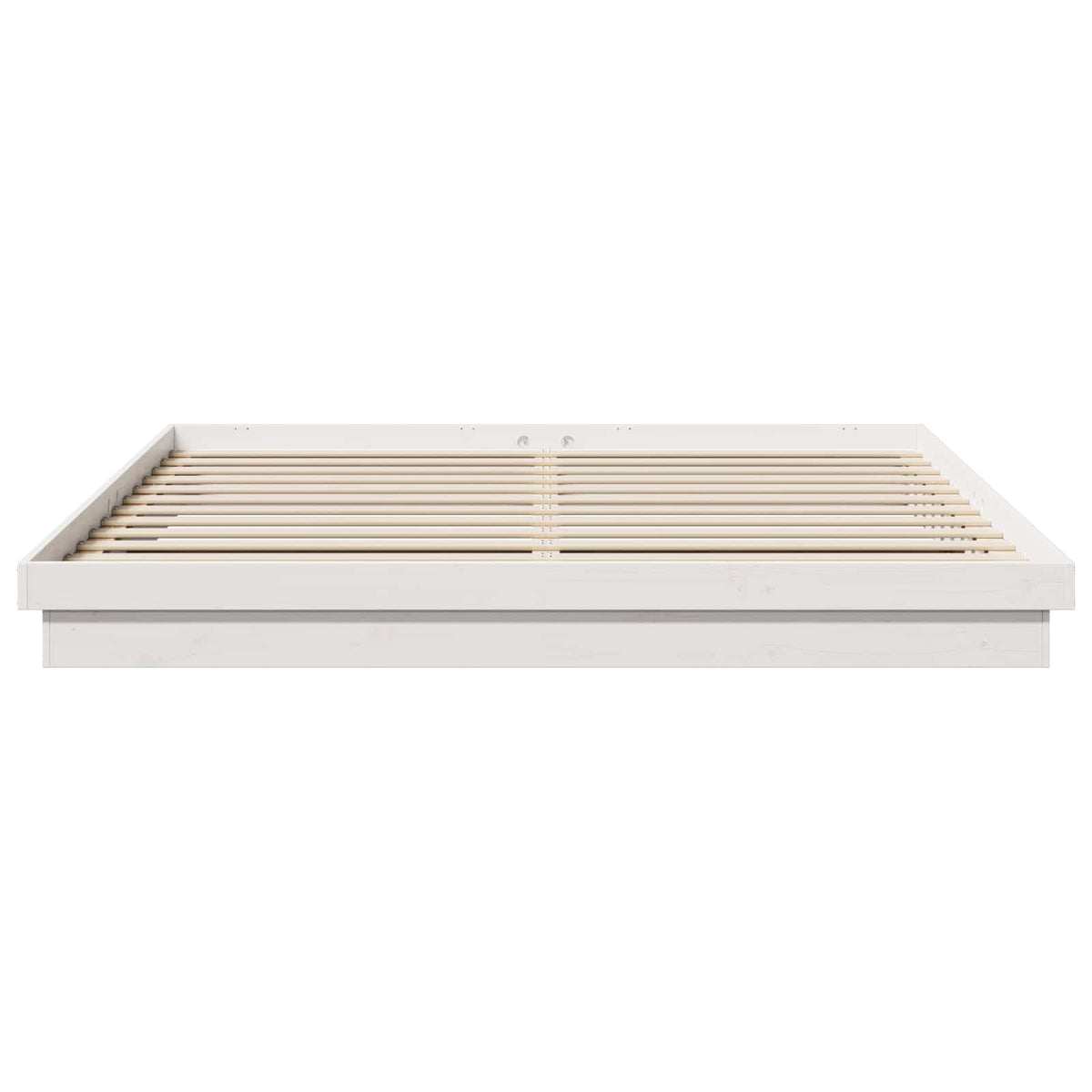 Rám Postele Bílá 200 X 200 Cm Masivní Borové Dřevo