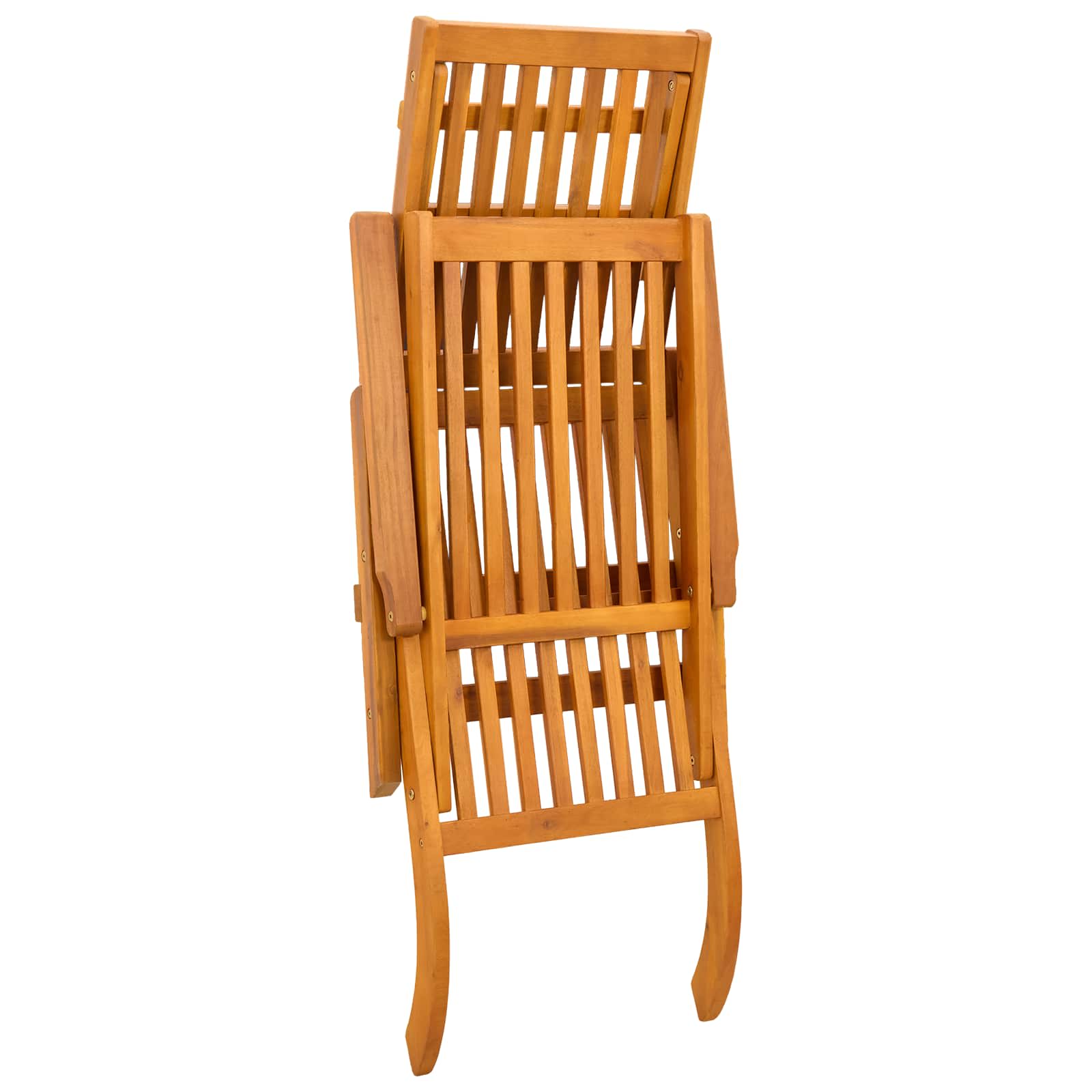 Skládací A Nastavitelný Slunečník Masivní Akátové Dřevo