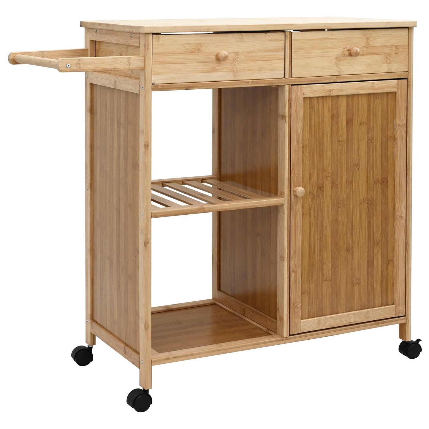 Kuchyňský Vozík S Koly Přírodní 90,5 X 36 X 86,5 Cm Bambus