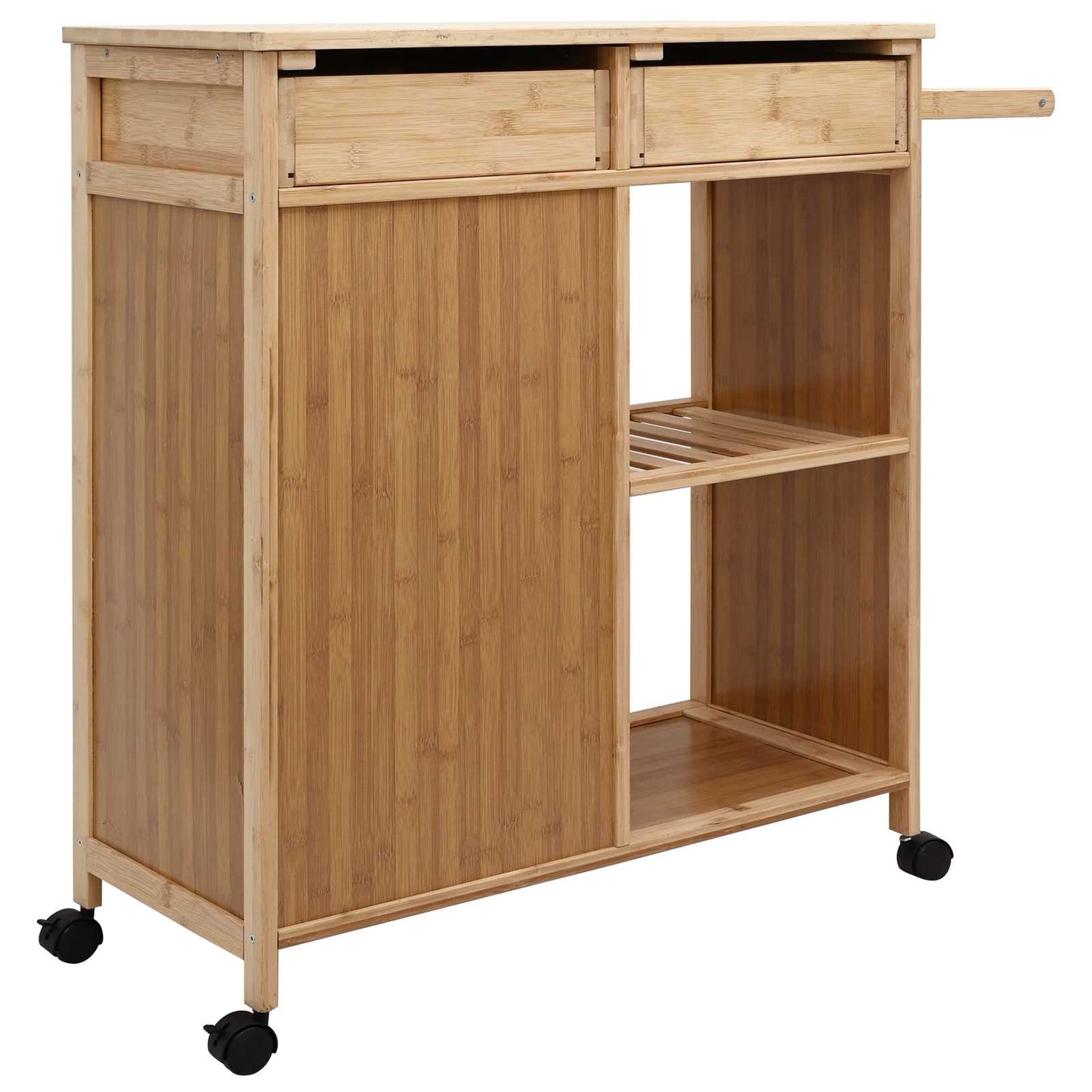 Kuchyňský Vozík S Koly Přírodní 90,5 X 36 X 86,5 Cm Bambus
