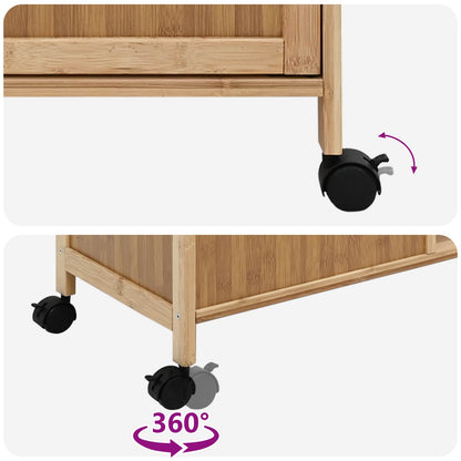 Kuchyňský Vozík S Koly Přírodní 90,5 X 36 X 86,5 Cm Bambus