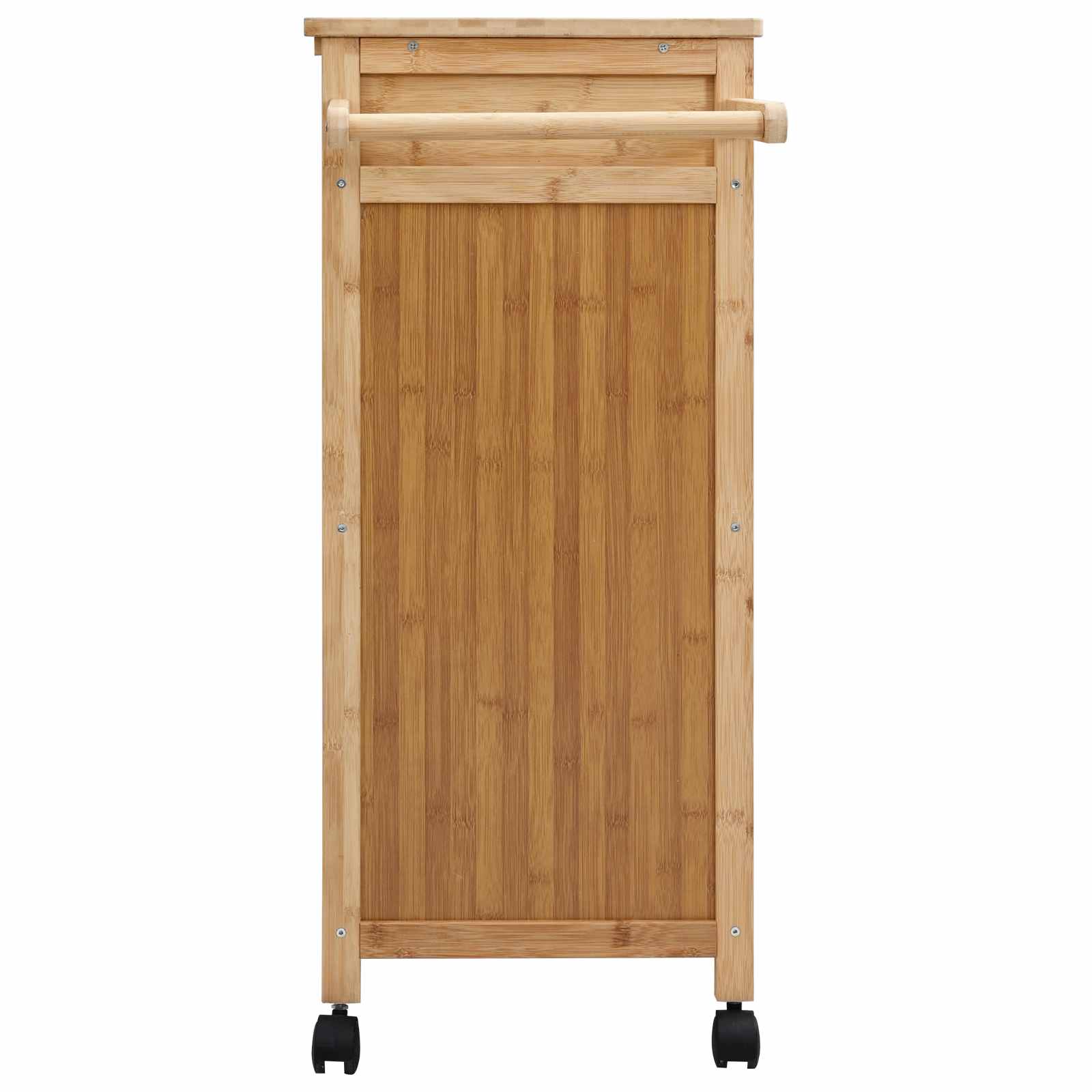 Kuchyňský Vozík S Koly Přírodní 90,5 X 36 X 86,5 Cm Bambus