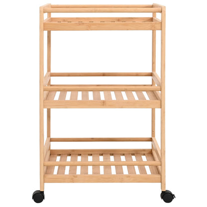 Kuchyňský Vozík S Koly Přírodní 46 X 38 X 76 Cm Bambus