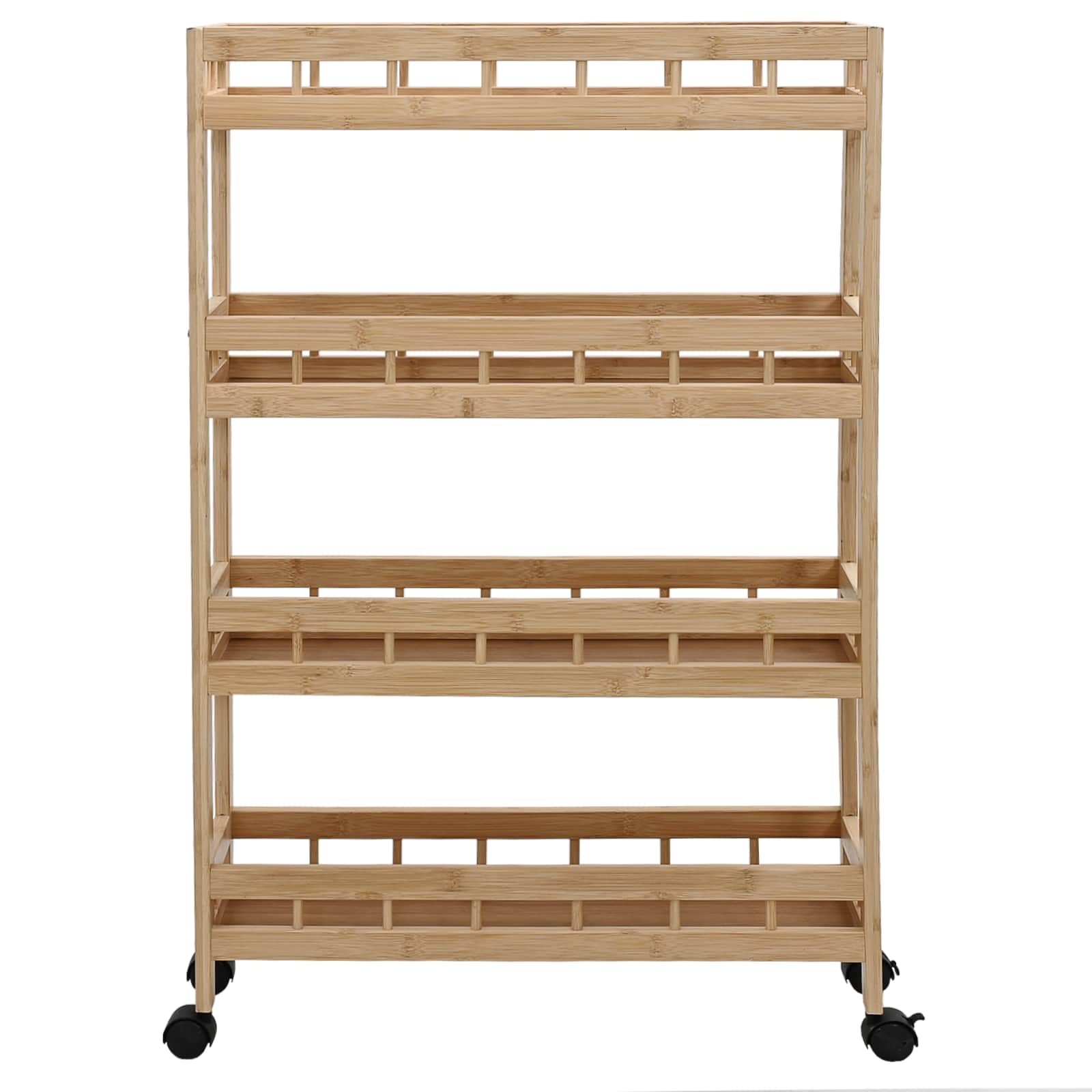 Kuchyňský Vozík S Koly Přírodní 60 X 18 X 97 Cm Bambus