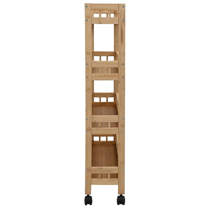 Kuchyňský Vozík S Koly Přírodní 60 X 18 X 97 Cm Bambus