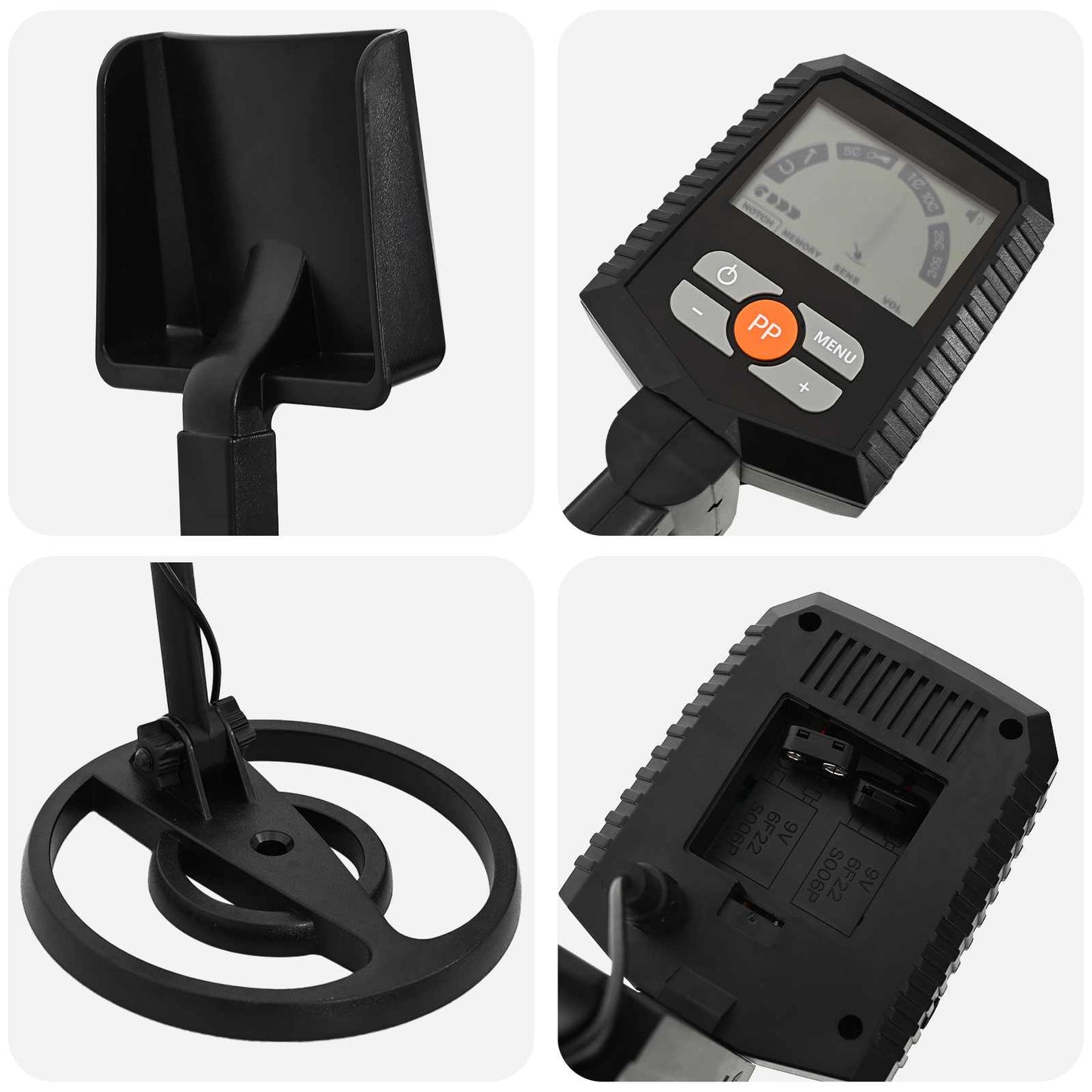 Detektor Kovů S Lcd Displejem, 3 Modely, Cívka 19 Cm Černý