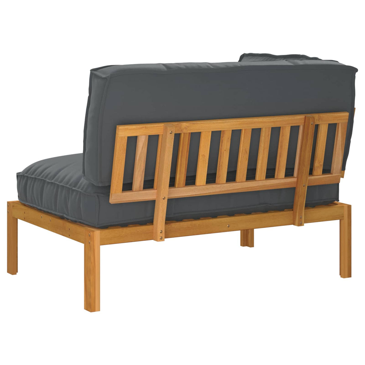 Set Pohovek Antracit 133 X 92 X 69 Cm Masivní Akátové Dřevo