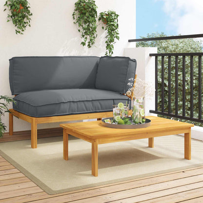 Set Pohovek Antracit 133 X 92 X 69 Cm Masivní Akátové Dřevo