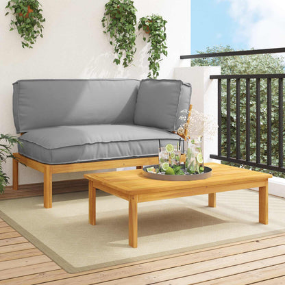 Set Pohovek Antracit 133 X 92 X 69 Cm Masivní Akátové Dřevo