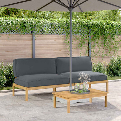 Set Pohovek Antracit 133 X 92 X 69 Cm Masivní Akátové Dřevo