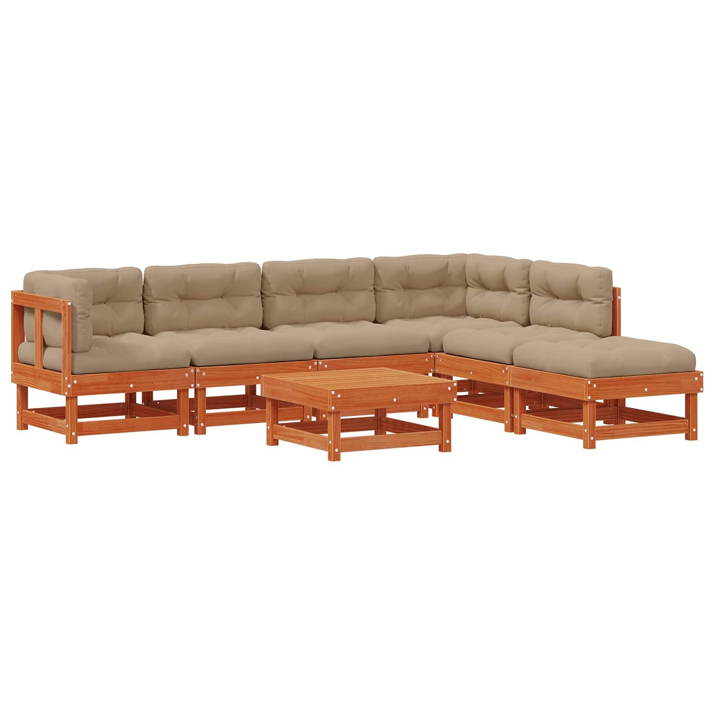 Zahradní Lounge Set 7 Ks Voskově Hnědá Masivní Borovicové Dřevo