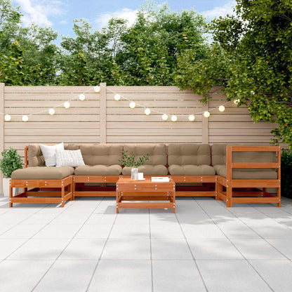 Zahradní Lounge Set 8 Ks Voskově Hnědá Masivní Borovicové Dřevo
