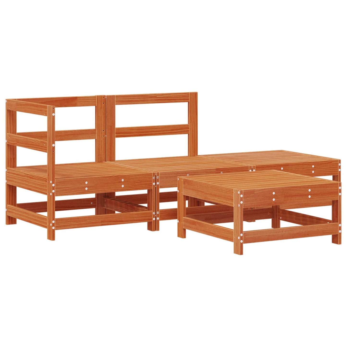 Zahradní Lounge Set 4 Ks Voskově Hnědá Masivní Borovicové Dřevo