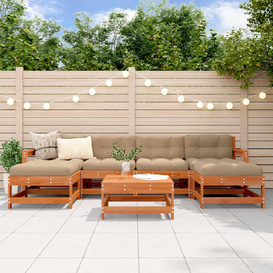 Zahradní Lounge Set 7 Ks Vosk Hnědá Borovice