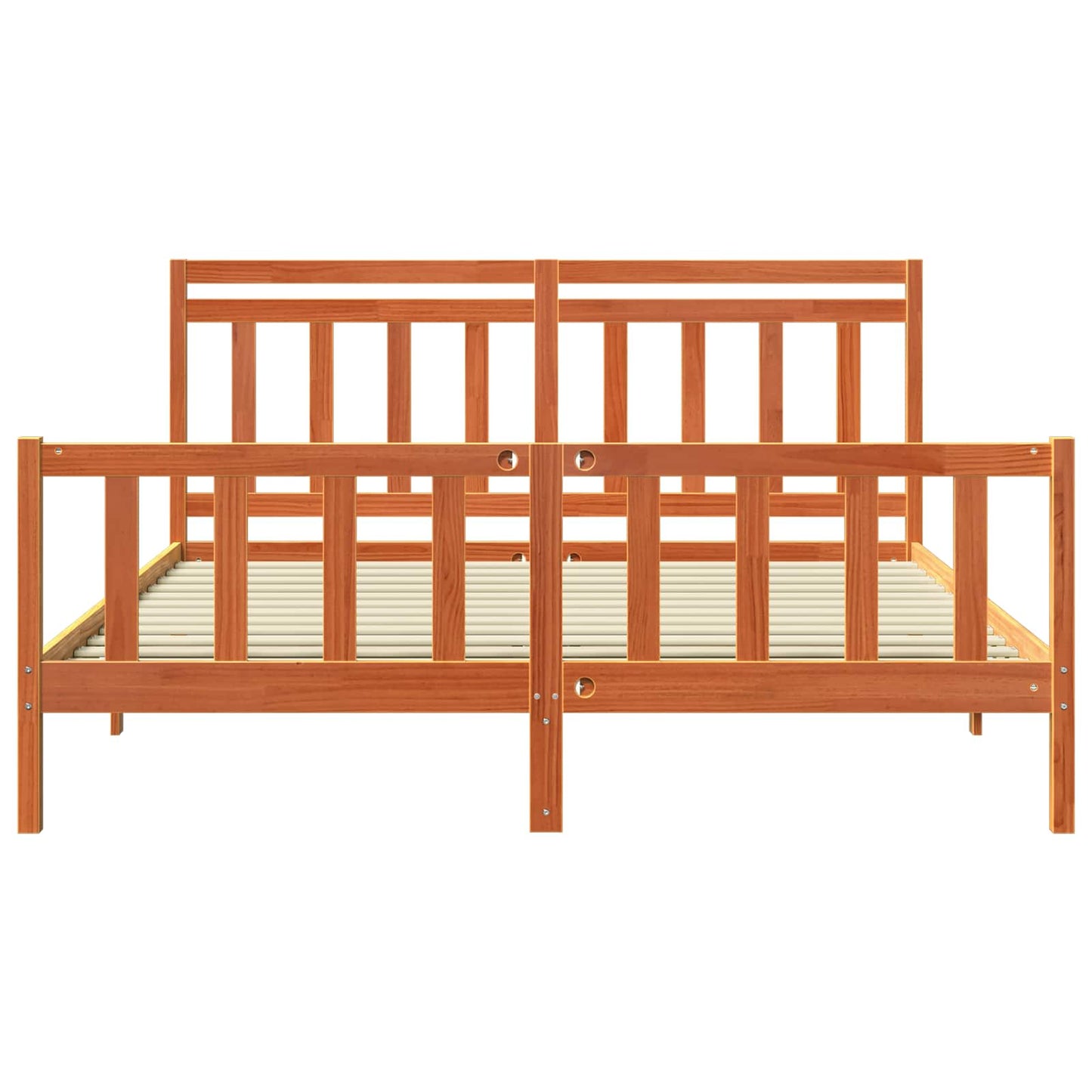 Rám Postele S Čelo 2 Pcs Voskově Hnědá 205,5 X 185,5 X 100 Cm