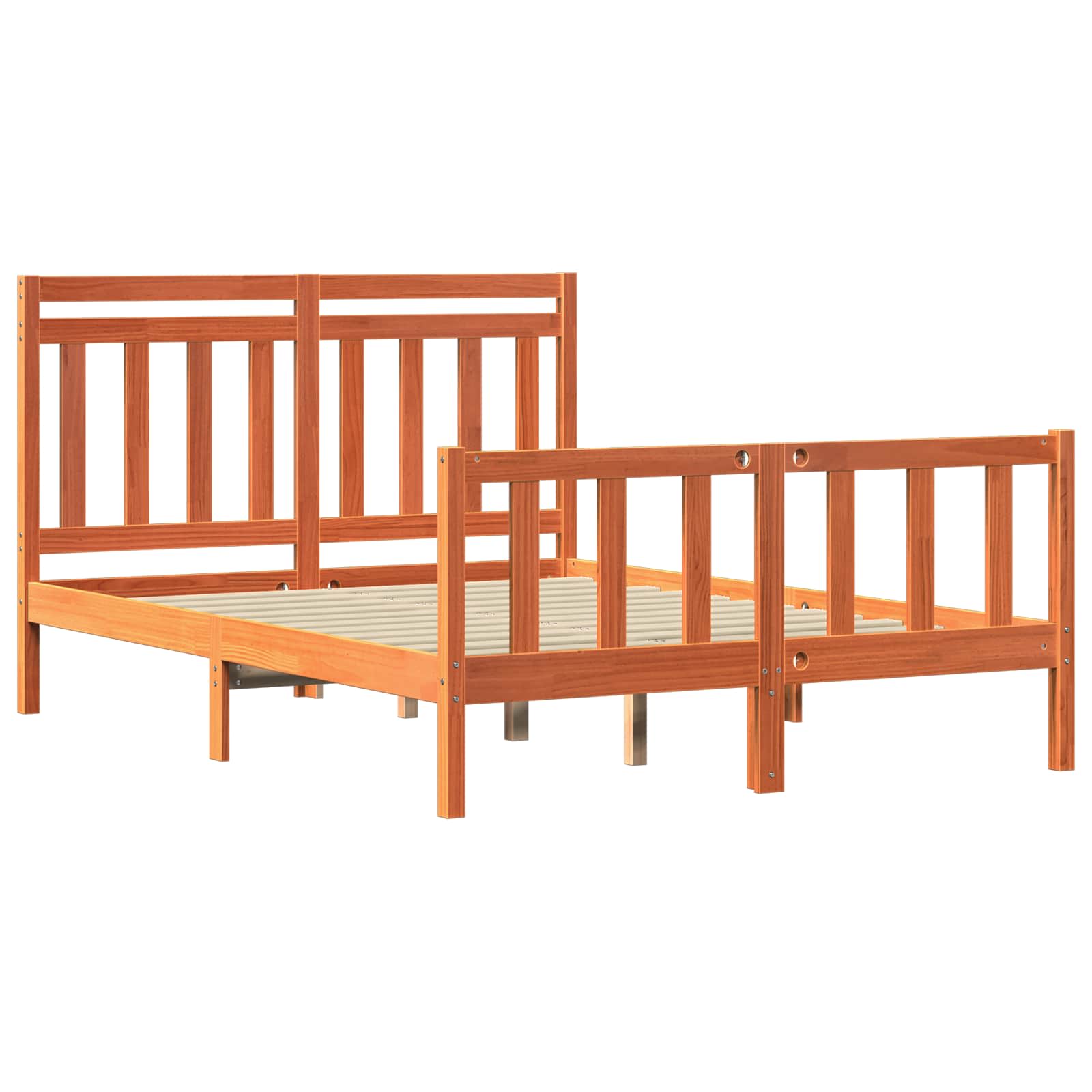 Rám Postele S Čelo 2 Pcs Voskově Hnědá 205,5 X 145,5 X 100 Cm