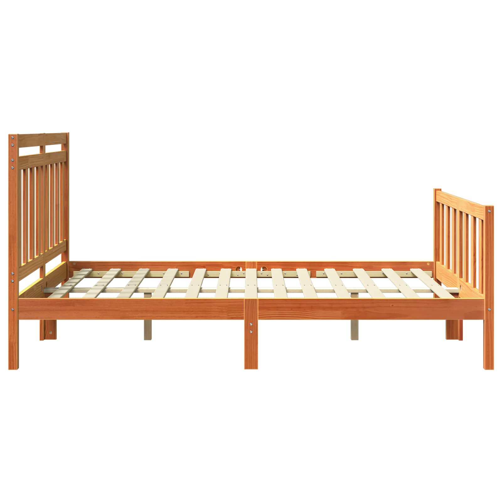 Rám Postele S Čelo 2 Pcs Voskově Hnědá 205,5 X 145,5 X 100 Cm