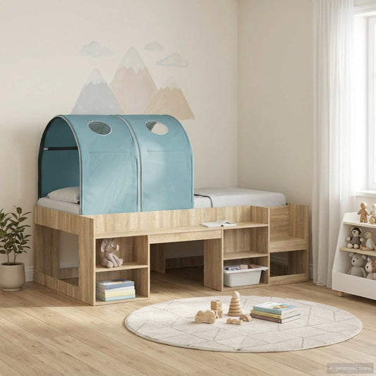 Tunel Na Postel Pro Dětskou Patrovou Postel 2 Pcs Světle Modrá