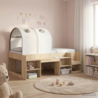 Tunel Na Postel Pro Dětskou Patrovou Postel 2 Pcs Bílá