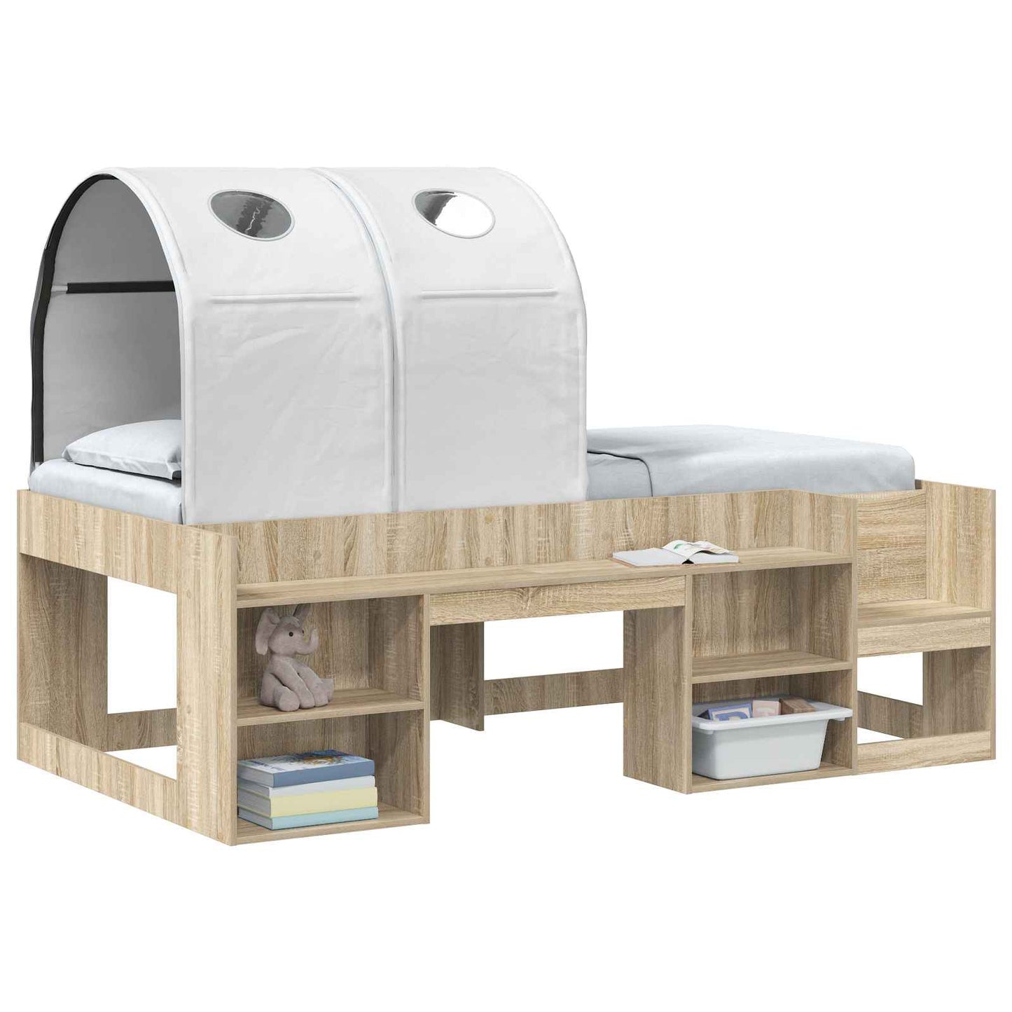 Tunel Na Postel Pro Dětskou Patrovou Postel 2 Pcs Bílá