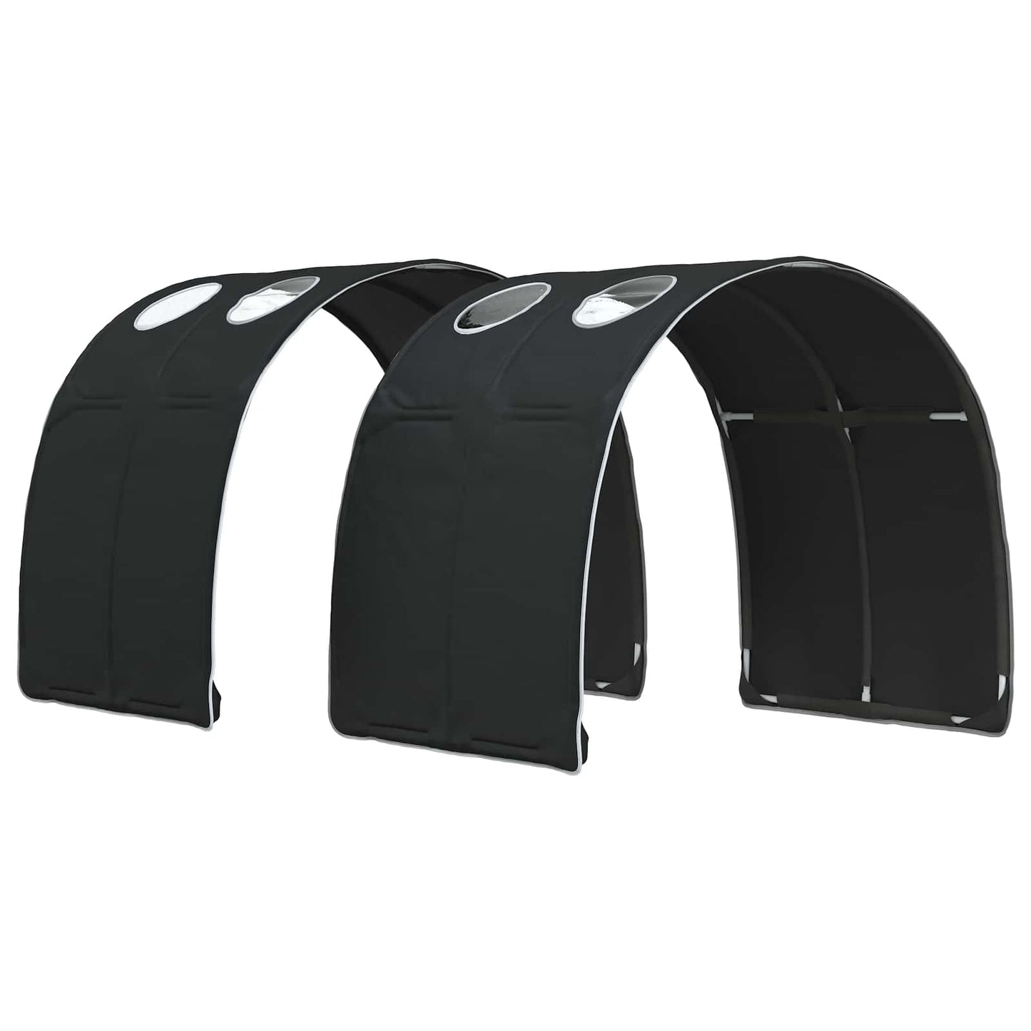 Tunel Postele 2 Pcs Černá 211 X 67.5 X 2 Cm Polyester
