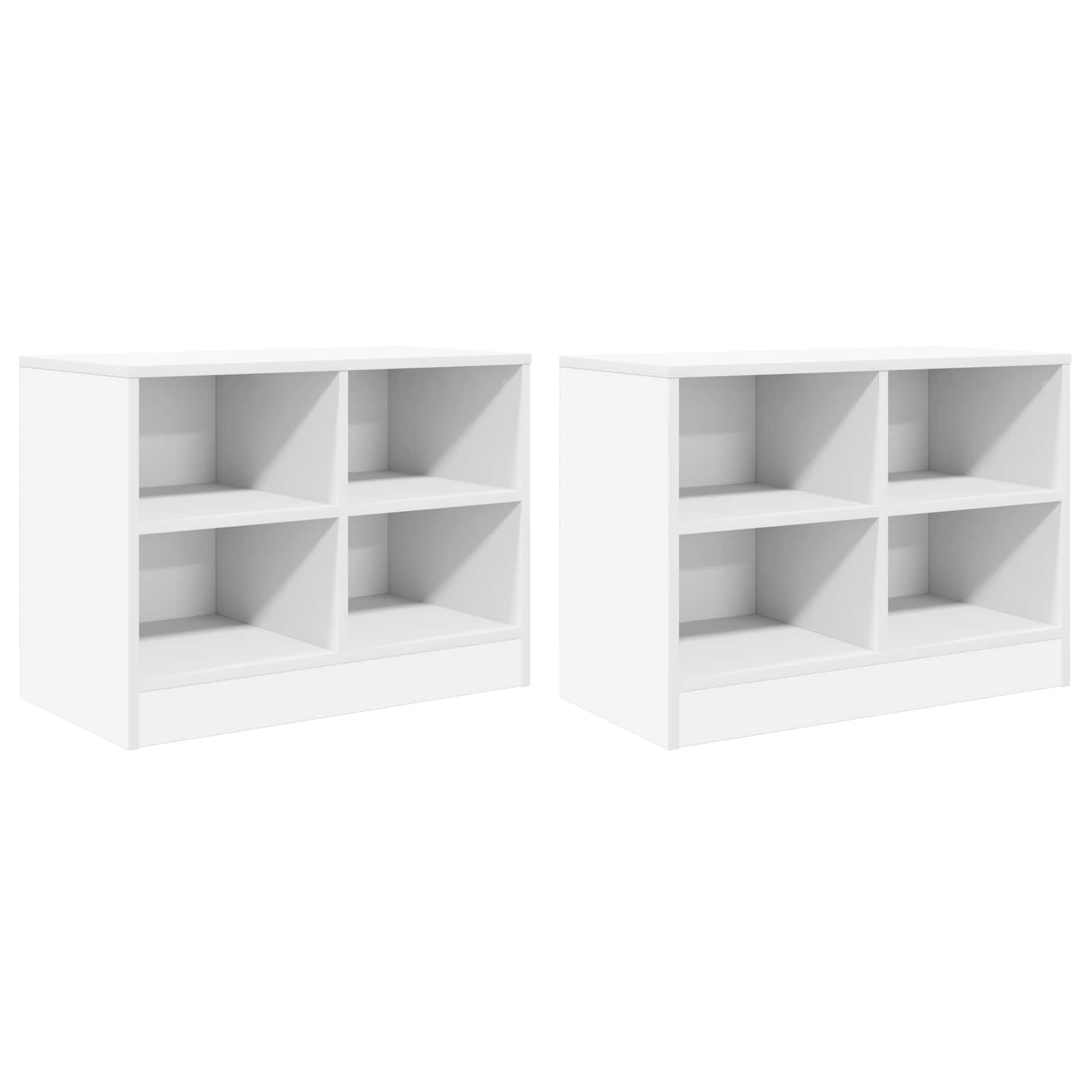 Zásuvka Pod Postel 2 Pcs Bílá 66 X 33 X 48 Cm Kompozitní Dřevo