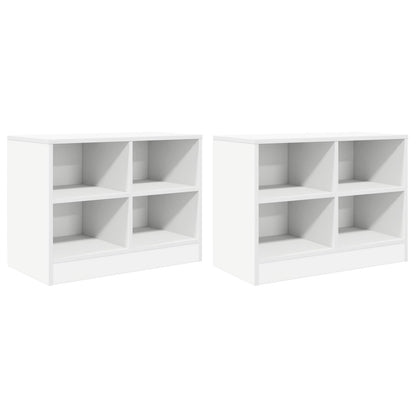 Zásuvka Pod Postel 2 Pcs Bílá 66 X 33 X 48 Cm Kompozitní Dřevo