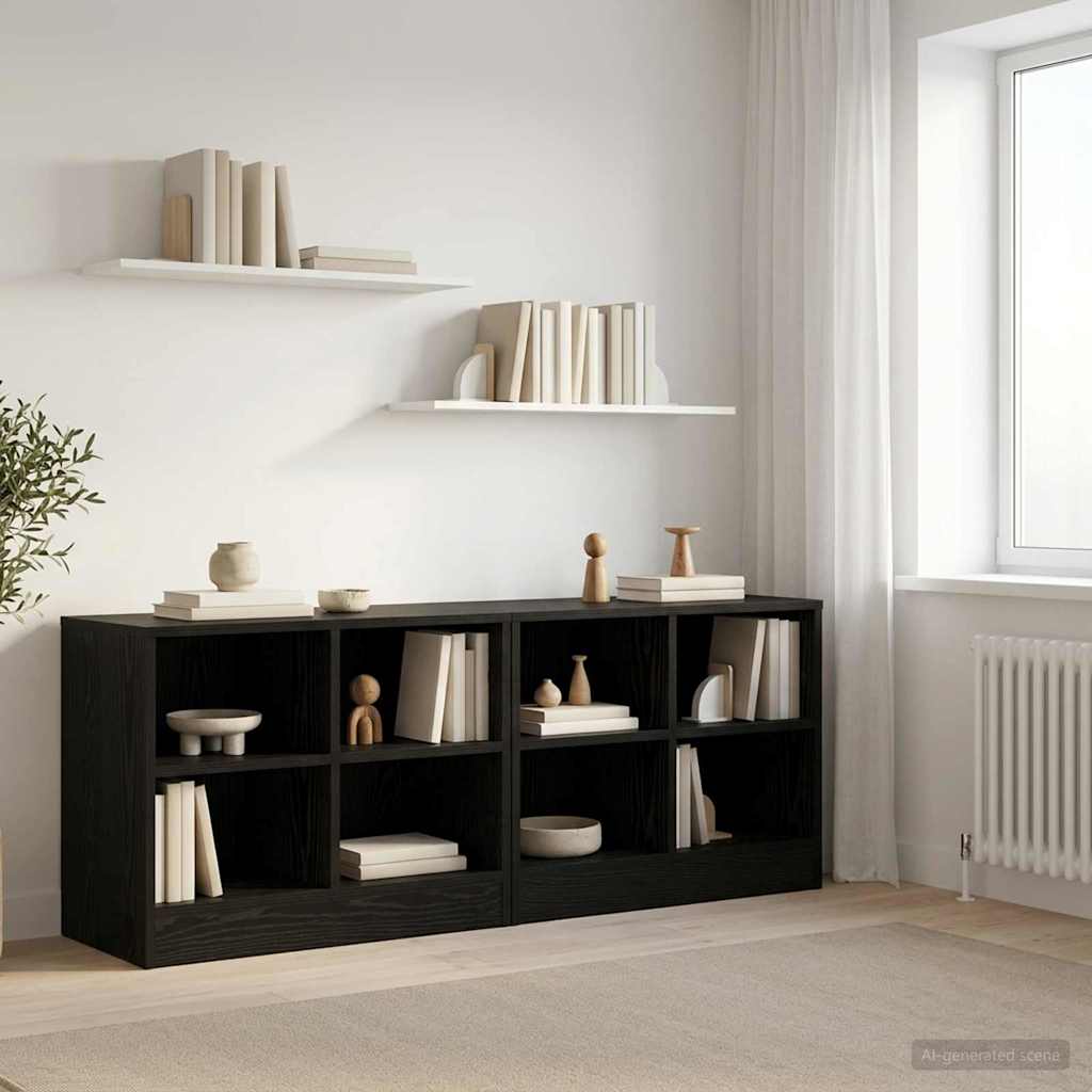 Zásuvka Pod Postel S Policí 2 Pcs Černý Dub 66 X 33 X 48 Cm