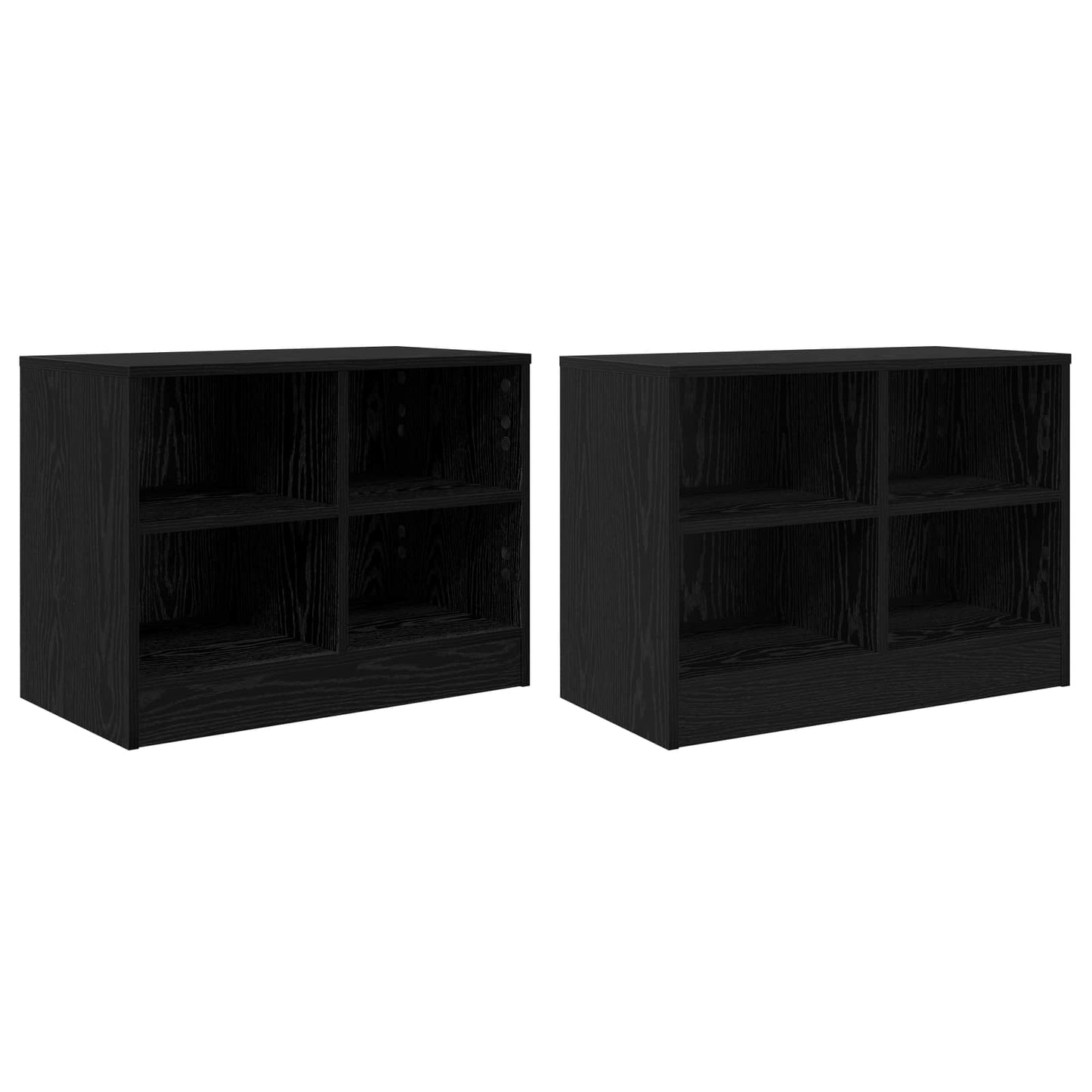 Zásuvka Pod Postel S Policí 2 Pcs Černý Dub 66 X 33 X 48 Cm