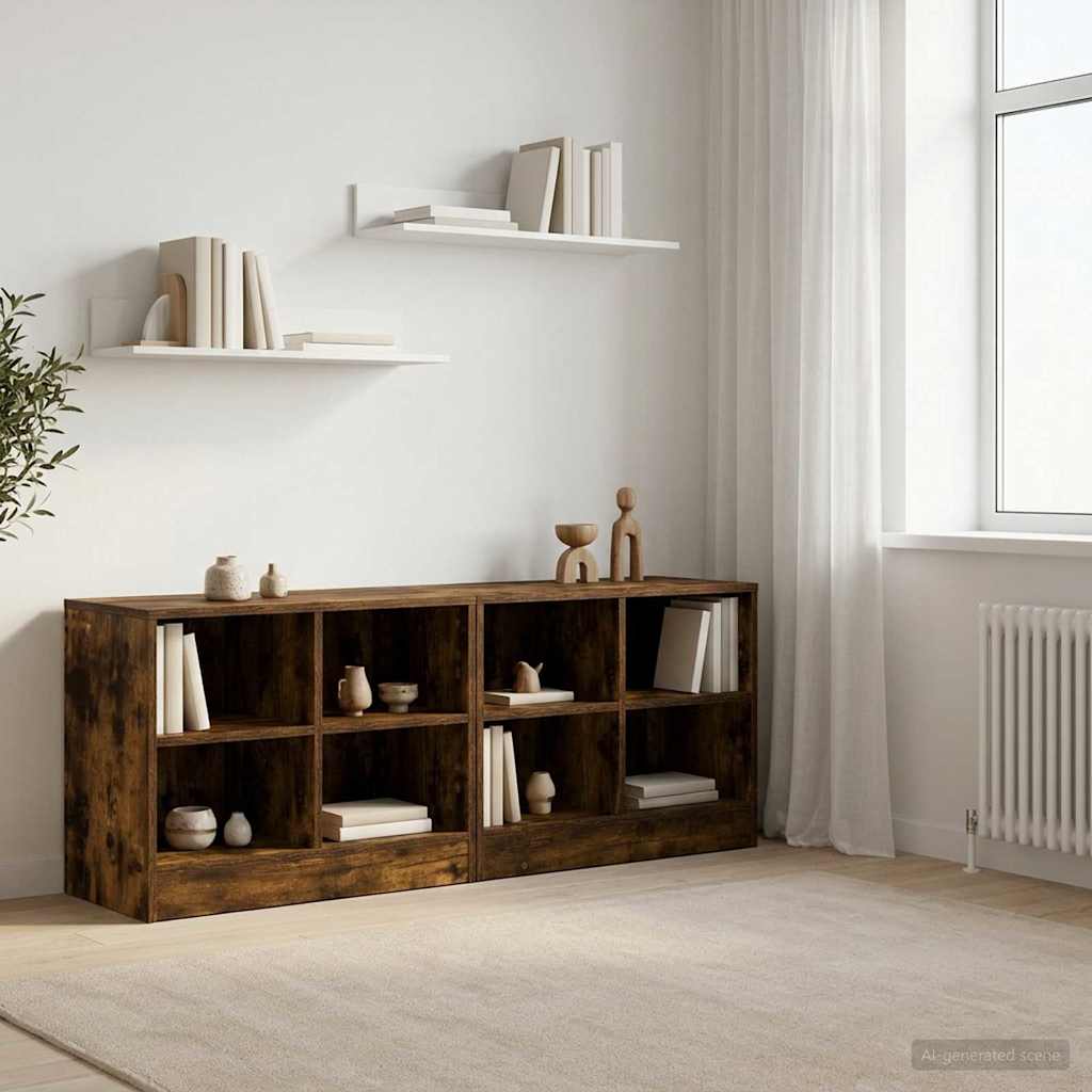 Zásuvka Pod Postel S Policí 2 Pcs Kouřový Dub 66 X 33 X 48 Cm