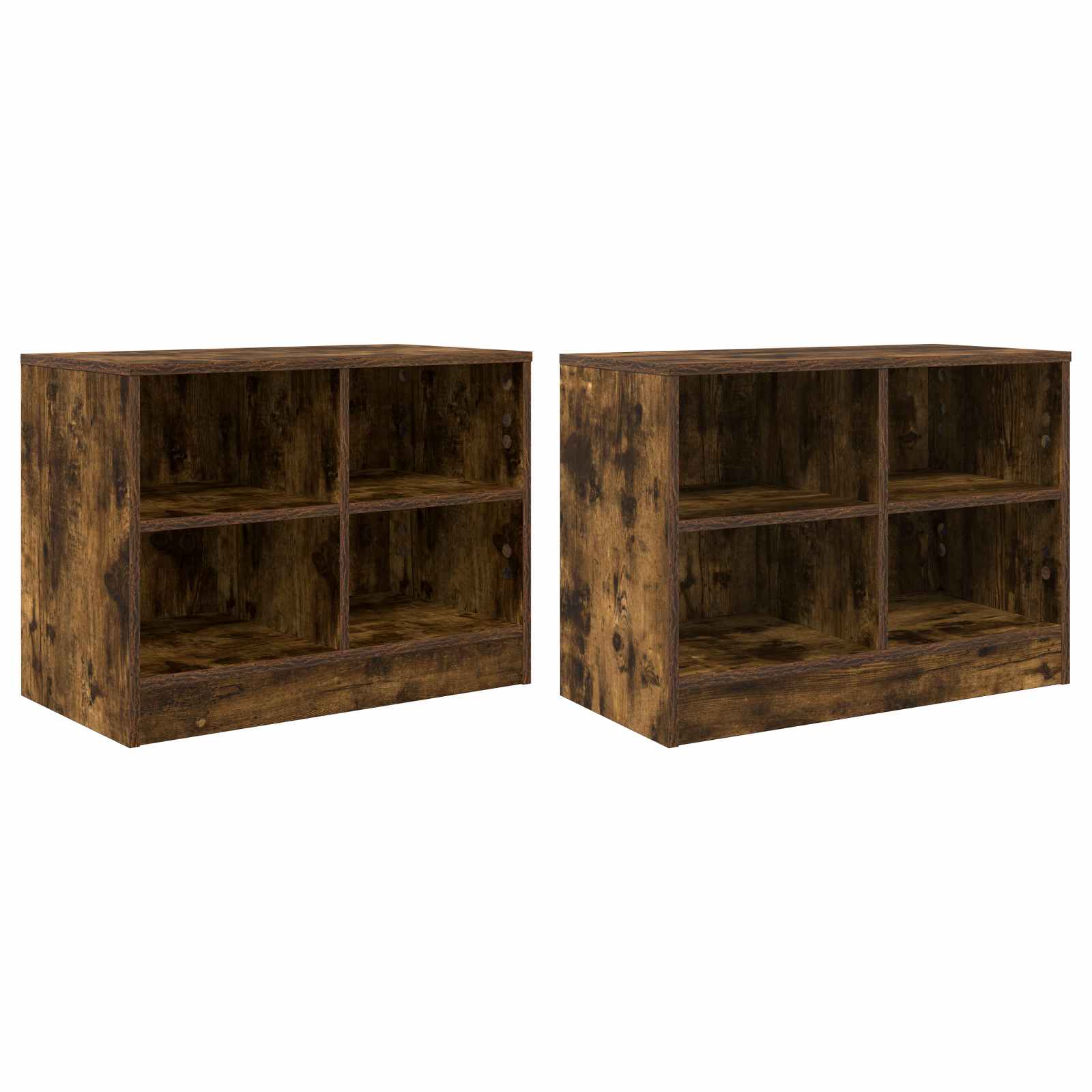 Zásuvka Pod Postel S Policí 2 Pcs Kouřový Dub 66 X 33 X 48 Cm
