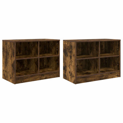 Zásuvka Pod Postel S Policí 2 Pcs Kouřový Dub 66 X 33 X 48 Cm
