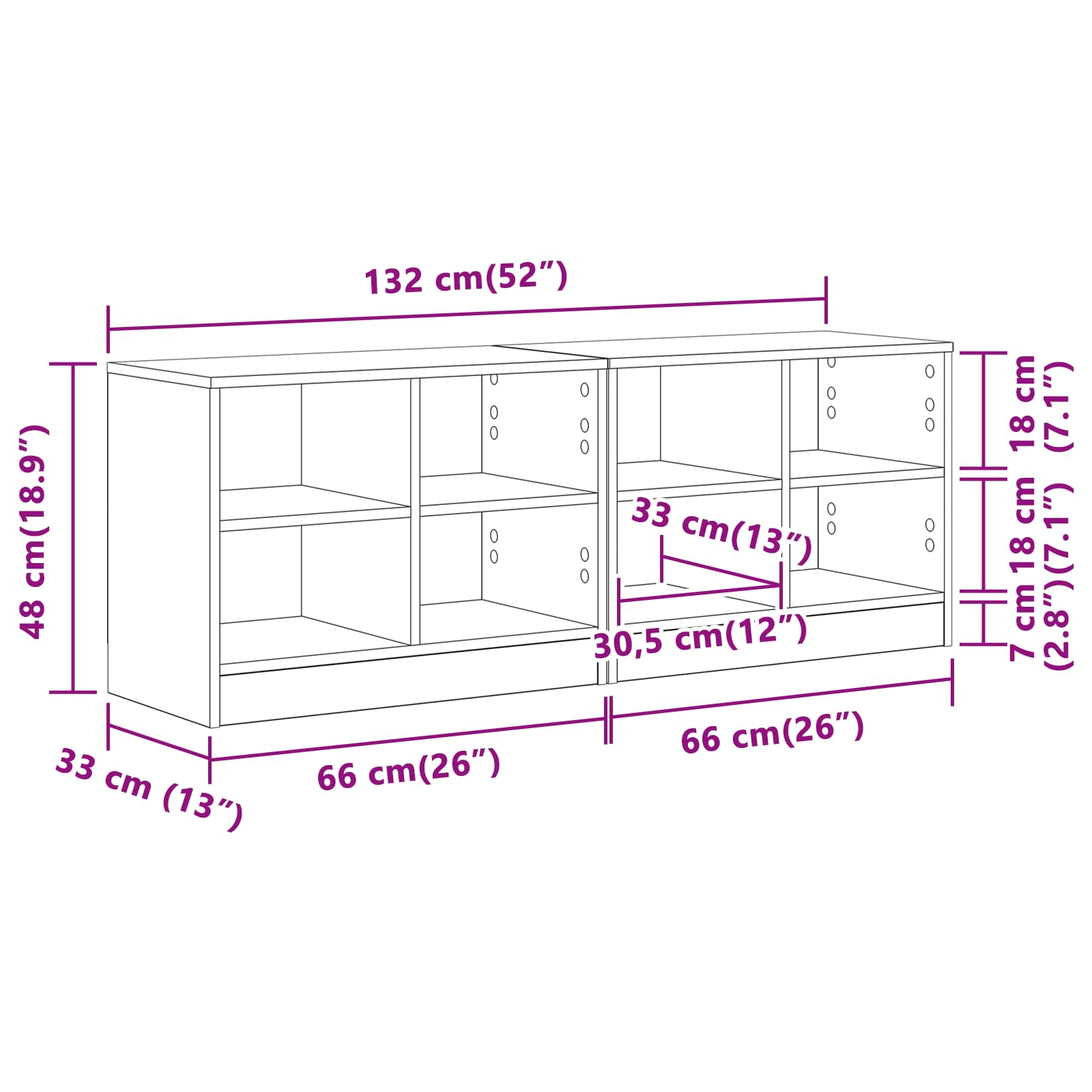 Zásuvka Pod Postel S Policí 2 Pcs Kouřový Dub 66 X 33 X 48 Cm