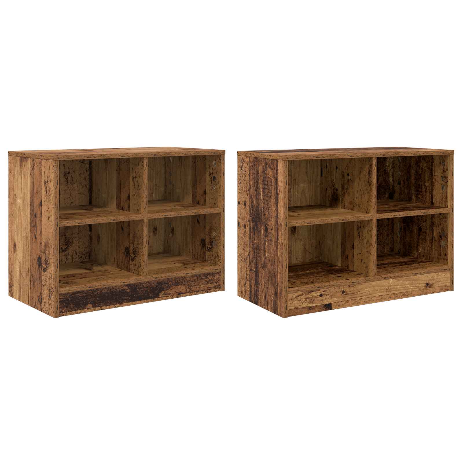 Zásuvka Pod Postel S Policí 2 Pcs Staré Dřevo 66 X 33 X 48 Cm