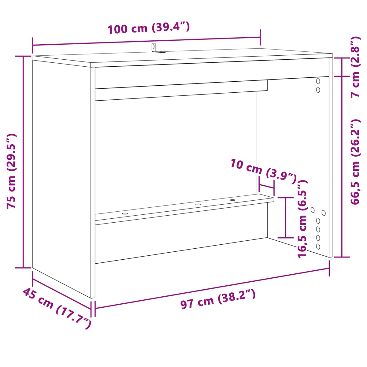 Postelový Stůl Černý Dub Kompozitní Dřevo 100 X 45 X 75 Cm