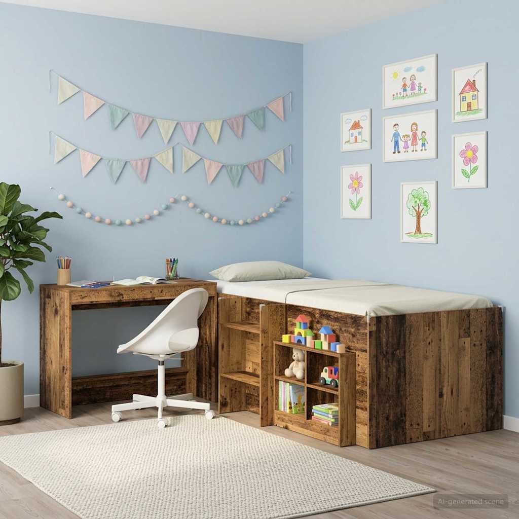 Postelový Stůl Staré Dřevo Kompozitní Dřevo 100 X 45 X 75 Cm